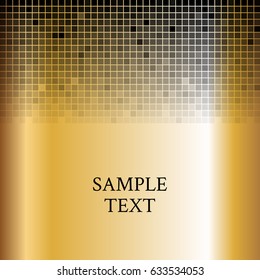 Text on a gold background. Squares.