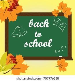 text on green chalkboard back to school