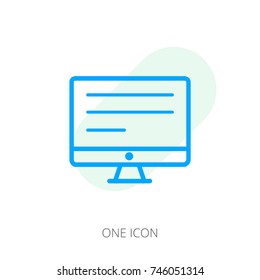 Text on the monitor icon line style isolated on white background. For your design, logo. Vector illustration.