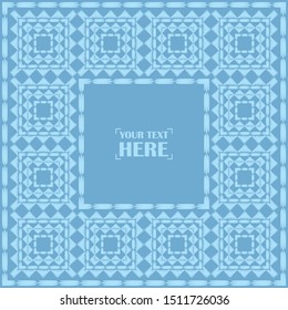 Text on postcard. Ethnic boho pattern. Lace. Embroidery on fabric. Patchwork texture. Traditional ornament. Tribal pattern. Folk motif. Can be used for wallpaper, textile, wrapping, web.