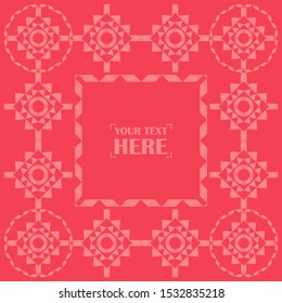 Text on postcard. Ethnic boho seamless background. Tribal pattern. Folk motif. Vector illustration for web design or print.