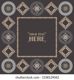 Text on postcard. Ethnic boho background. Tribal pattern. Folk motif. Vector illustration for web design or print.