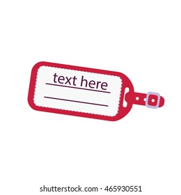 Text On A Red Luggage Tag Illustration Isolated In A White Background
