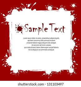 Text on white red background with inkblots, vector illustration. Vector Illustration.