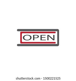 TEXT OPEN VECTOR TEMPLATE ICON