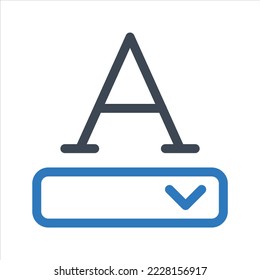 Text option icon. Vector and glyph