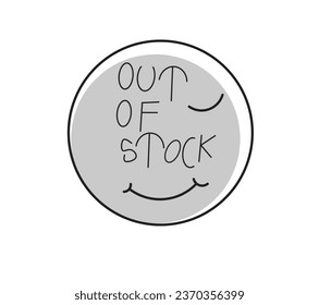 text out of stock out of stock on white background