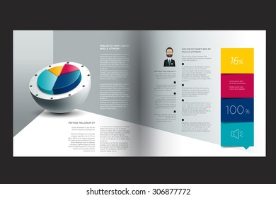 Text page, brochure, flyer template. Simply design. Vector.