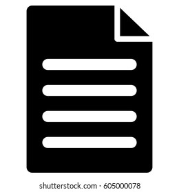 Text Page Vector Icon. Flat Black Symbol. Pictogram Is Isolated On A White Background. Designed For Web And Software Interfaces.