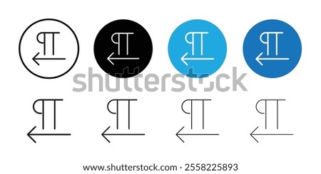 Text paragraph left icon Flat line illustration