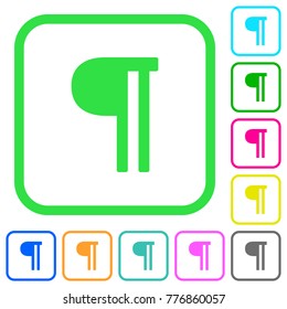 Text paragraph vivid colored flat icons in curved borders on white background