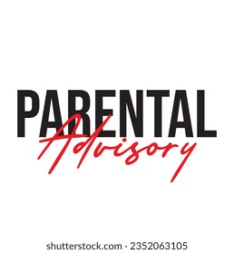 text Parental Advisory, vector illustration