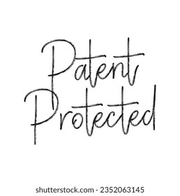 text Patent Protected, vector illustration