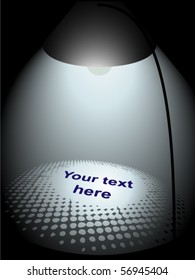 Text pattern with light from lamp