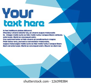 Text pattern made from blue triangles and squares