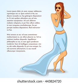 text pattern with redhead girl