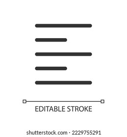 Text pixel perfect linear ui icon. Full document translation. Information and data. GUI, UX design. Outline isolated user interface element for app and web. Editable stroke. Arial font used