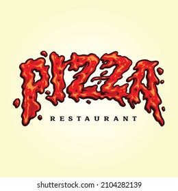 Text Pizza Fast Food Restaurant Vector illustrations for your work Logo, mascot merchandise t-shirt, stickers and Label designs, poster, greeting cards advertising business company or brands.