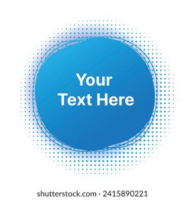 text placing circle design halftone background