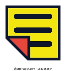 Text Post. Simple Vector Color Icon.