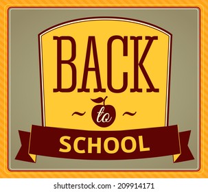 Text poster in american retro style. Back to school. Badge. Designed text. Vector illustration.