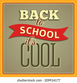 Text poster in american retro style. Back to school. Badge. Designed text. Vector illustration.