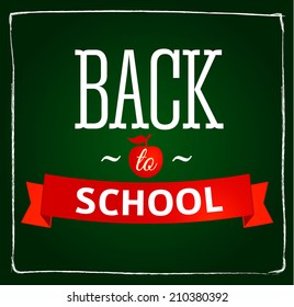 Text poster in american retro style. Back to school. Badge. Designed text. Vector illustration.