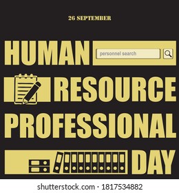 Text poster for Human Resource Professional Day. The date is celebrated in September.