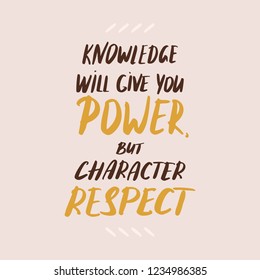 Text Power and respect hand written quote on a pastel pink background. Inspirational square wall art, social media post, greeting card, t-shirt design