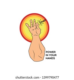 text power in your hand with hand illustration for t-shirt background