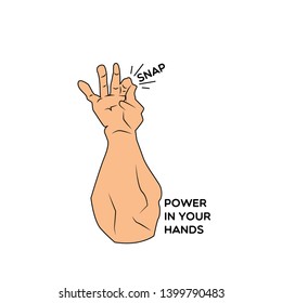 text power in your hand with hand illustration for t-shirt background
