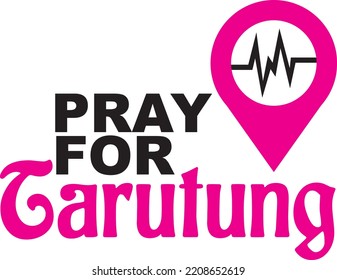 text pray for earthquake vector illustration