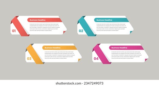 Text presentation simple step infographic template design with abstract shape