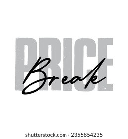 text Price Break, vector illustration