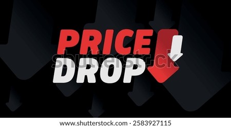 Text Price Drop Vector. Outlet Sale