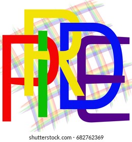  Text Pride.   Using original rainbow colors.  
