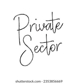 texto Sector privado, ilustración vectorial