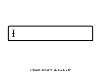 Text or prompt input box UI element with I beam cursor vector