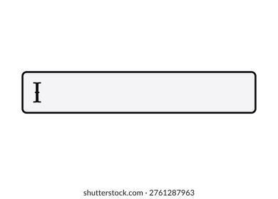Text or prompt input box UI element with I beam cursor vector