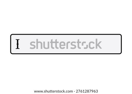 Text or prompt input box UI element with I beam cursor vector