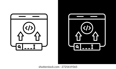 Diseño de conjunto de iconos blancos de contorno de entrada de Instrucción de texto