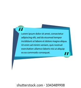 Text in quotation marks. Quote design element. Typed text, calligraphy. For posters, banners, leaflets and brochures.