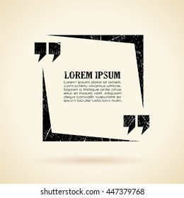 Text quote frame vector illustration isolated on sepia background
