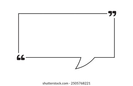 Text quote frame vector template. Info speech bubble
Text quote frame vector template.