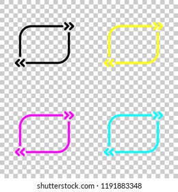 Text quote rectangle. Simple icon. Colored set of cmyk icons on transparent background