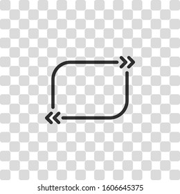 Text quote rectangle. Simple icon. Black symbol on transparency grid
