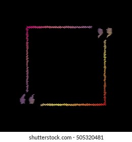 Text quote sign. Coloful chalk effect on black backgound.