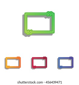 Text quote sign. Colorfull applique icons set.