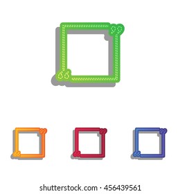 Text quote sign. Colorfull applique icons set.