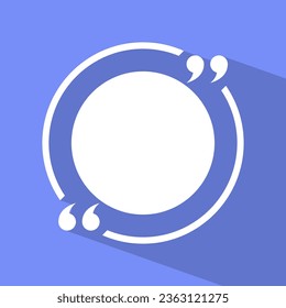 Text quote sign in flat style. Blank circle icon vector